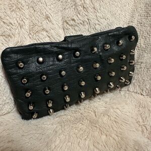 Topshop Black Studded Clutch